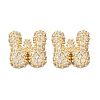Brass Micro Pave Cubic Zirconia Stud Earrings EJEW-Z091-04G-W-2