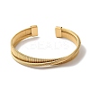 Stainless Steel Cross Open Cuff Bangles for Women BJEW-G719-10G-2
