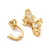 Brass Micro Pave Clear Cubic Zirconia Fold Over Clasps KK-P291-21G-3