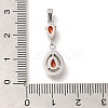 304 Stainless Steel Micro Pave Cubic Zirconia Pendants STAS-H228-03P-05-3