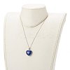 Mixed Gemstone Heart Pendant Necklaces NJEW-JN03493-5
