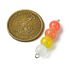 Gradient Color Round Glass Beaded Connector Charms PALLOY-JF02805-2