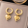 304 Stainless Steel Two Tone Heart Hoop Earrings EJEW-Z097-02G-1