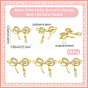 10Pcs Rack Plating Brass Pave Clear Cubic Zirconia Bowknot Connector Charms KK-SC0006-74-2