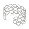 Oval 304 Stainless Steel Cuff Bangles for Women BJEW-B104-16P-3