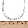 925 Sterling Silver Pave Crystal Cubic Zirconia Tennis Necklaces for Women NJEW-C096-01B-P02-5