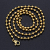 Unisex 304 Stainless Steel Ball Chain Necklaces NJEW-T012-05-46-G-2
