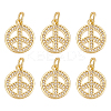 Brass Micro Pave Clear Cubic Zirconia Pendants KK-BC0013-89-1