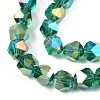 Electroplate Transparent Glass Beads Strands EGLA-T019-06F-2