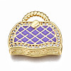 Brass Micro Pave Cubic Zirconia Enamel Pendants ZIRC-Q200-021B-NF-1