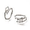 Oval Brass Cat Eye Cuff Rings for Women RJEW-U042-01P-01-4