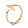 Ion Plating(IP) 201 Stainless Steel Heart Beat Adjustable Ring for Women RJEW-K238-02G-3