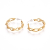 Semicircular Brass Stud Earrings EJEW-E196-12MG-2