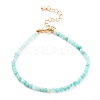 Faceted Natural Amazonite Beaded Bracelets for Women BJEW-JB05928-04-2