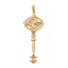 Brass Micro Pave Cubic Zirconia Big Pendants KK-B147-04G-10-1