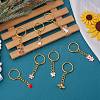 8Pcs Alloy Enamel Pendants Keychain KEYC-SW00003-02-3