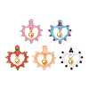 Glass Seed Beaded Heart Pendants PALLOY-MZ00588-1