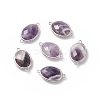 Platinum Tone Brass Amethyst Links connectors G-F339-B10-2