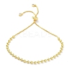 Long-Lasting Plated Brass Round Bead Slider Beacelets for Women Men LS-BJEW-E089-01G-02-1