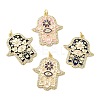 Brass Micro Pave Cubic Zirconia Pendants KK-I378-17G-1