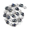 Electroplated Glass Beads Strands GLAA-Z013-01A-04-3
