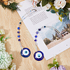 Flat Round with Evil Eye Resin Hanging Decoration HJEW-FH00038-5