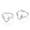 Non-Tarnish 304 Stainless Steel Deer Antler Adjustable Ring for Women X-RJEW-T027-06P-2