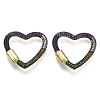 Brass Micro Pave Cubic Zirconia Screw Carabiner Lock Charms LS-ZIRC-N039-016B-NF-1