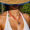 Glass Evil Eye Pendant Beaded Necklaces CR3382-2