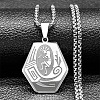 201 Stainless Steel Native American Hexagon Pendant Necklaces NJEW-K283-02P-1