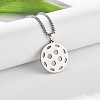 201 Stainless Steel Pickleball Pendant Box Chain Necklaces for Women Men NJEW-H050-01A-P-3