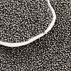 Dark Gray 11/0 Grade A Electroplated Glass Seed Beads X-SEED-Q008-F576-2
