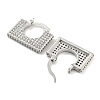 Rectangle Shape Brass Micro Pave Clear Cubic Zirconia Thick Hoop Earrings EJEW-Q785-04P-2