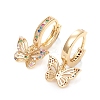 Brass Micro Pave Cubic Zirconia Huggie Hoop Earrings EJEW-G276-05G-2