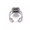 Non-Tarnish 201 Stainless Steel Cuff Pad Ring Settings LS-X-STAS-S080-040A-P-4