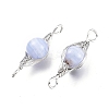 Natural Blue Lace Agate Links Connectors X-G-K305-A05-P-2