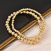 Brass Micro Pave Cubic Zirconia Round Beaded Multi-Strand Bracelets for Women BJEW-B148-02A-G-3