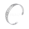 Non-Tarnish Hollow Out Knot 304 Stainless Steel Open Cuff Bangles for Women LS-BJEW-G701-02P-1