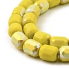 Frosted Imitation Jade Glass Beads Strands GLAA-P058-08A-09-3