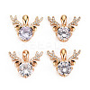 Brass Micro Cubic Zirconia Pendants GLAA-S193-014-1
