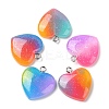 Rainbow Color Opaque Resin Pendants X-RESI-A025-04-1
