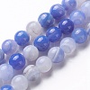 Natural Banded Agate Beads Strands G-P434-09A-B-2