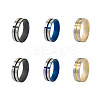 6Pcs 3 Colors Stainless Steel Plain Band Rings RJEW-CF0001-03-2
