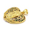 Virgin Mary Theme Rack Plating Brass Micro Pave Cubic Zirconia Pendants KK-C074-23G-04-2
