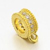 Rack Plating Brass Micro Pave Cubic Zirconia Tube Bails ZIRC-I012-05G-RS-1