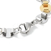 201 Stainless Steel Flat Round Link Chain Bracelets for Women Men BJEW-I316-07A-PG-3