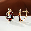 Brass Micro Pave Cubic Zirconia Hoop Earrings WG0C687-06-1