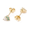 Cubic Zirconia Carrot Stud Earrings EJEW-C029-02G-2