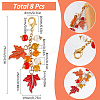 8Pcs Thanksgiving Day Alloy & Acrylic Pendant Decorations HJEW-SC0001-76C-2