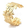 Ion Plating(IP) Flower 304 Stainless Steel Cuff Bangles for Women BJEW-A026-01G-01-4